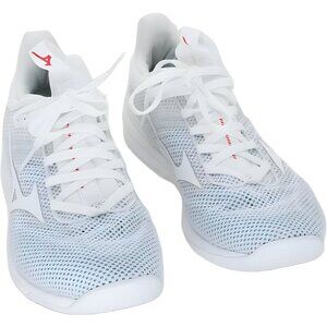 Mizuno White and Red Athletic Shoes
